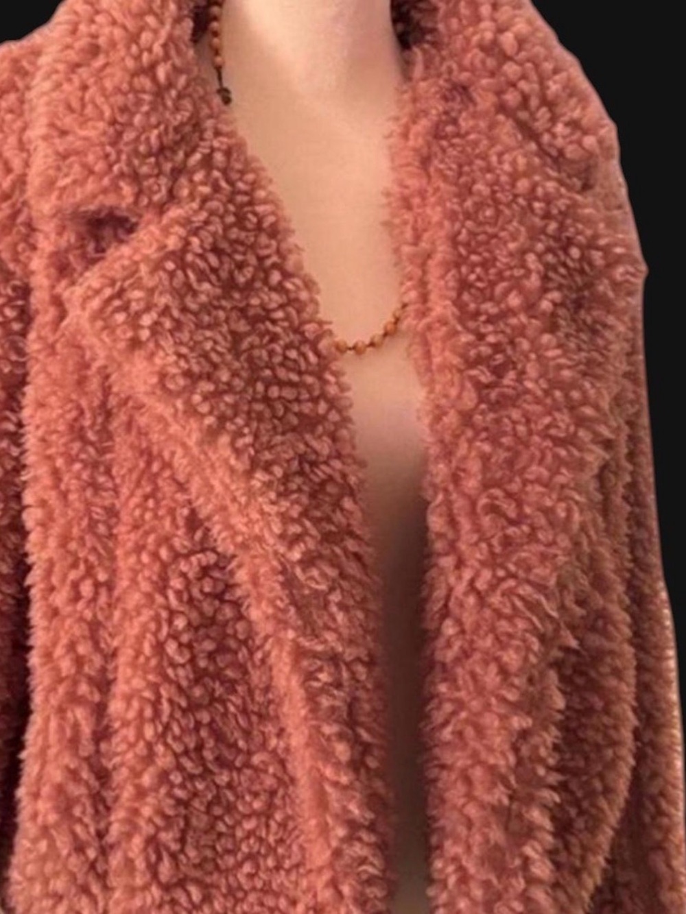 🐑💕Hem & Thread Blush Faux Shearling Teddy Jacket- Penny Lane Vibes- Satin Lined